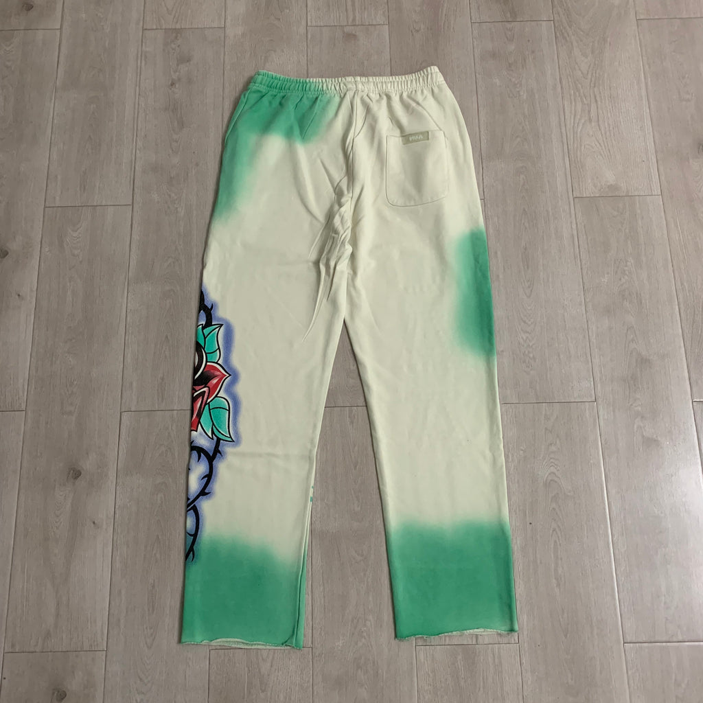 Vare All Day Green Tie‑Dye Graphic Wide Leg Pants