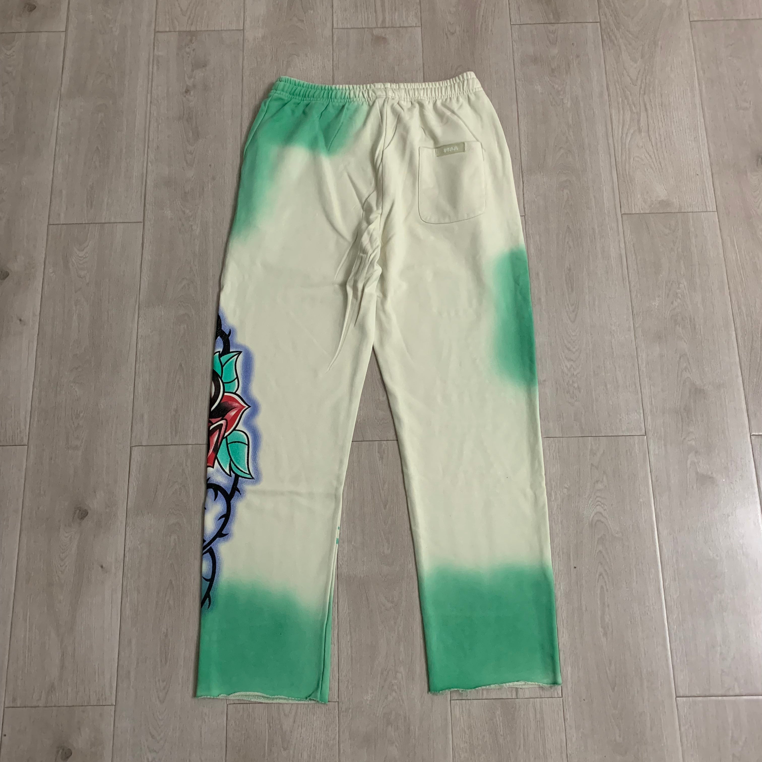 Vare All Day Green Tie‑Dye Graphic Wide Leg Pants
