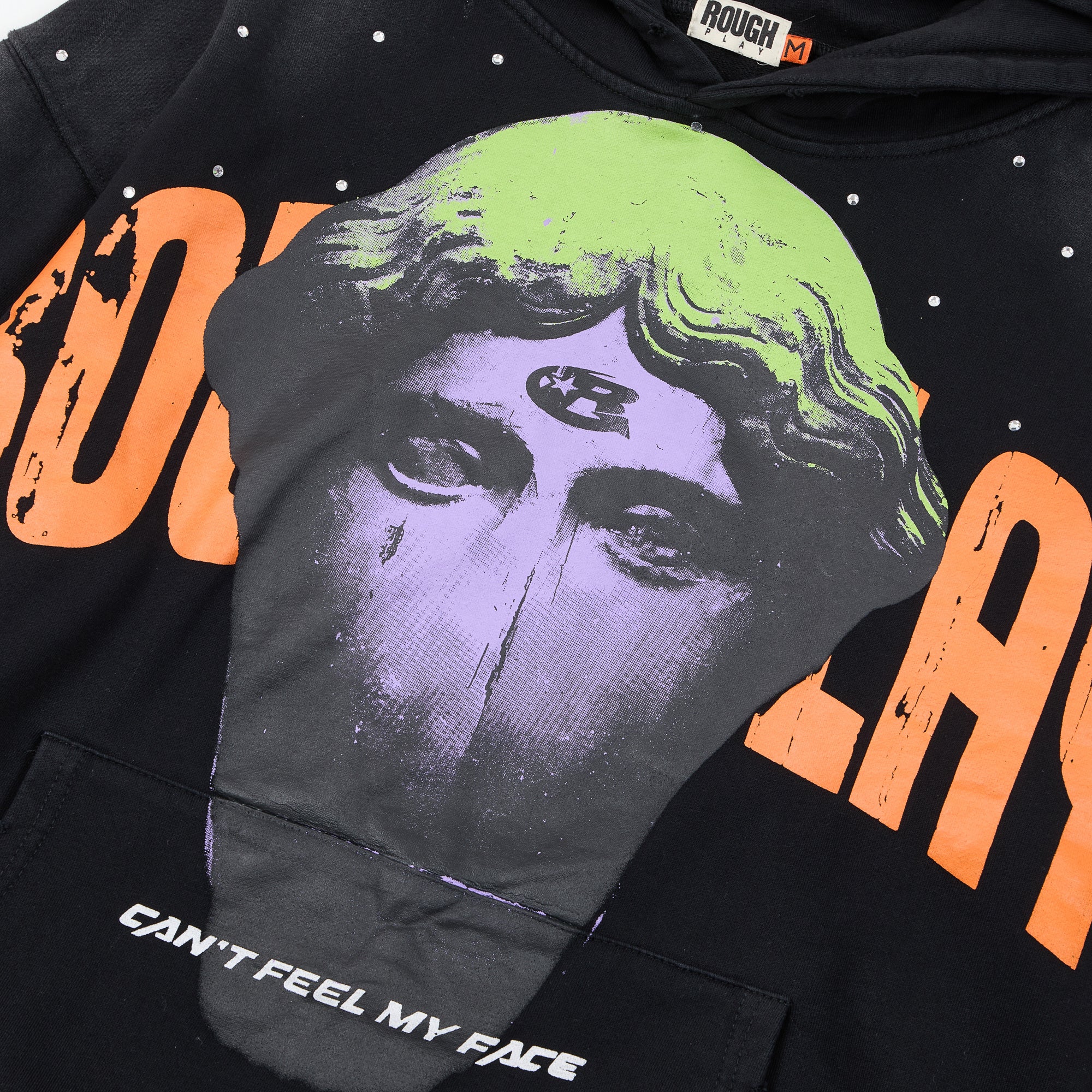 oughPlay Psychedelic Portrait Graphic Vintage Ho