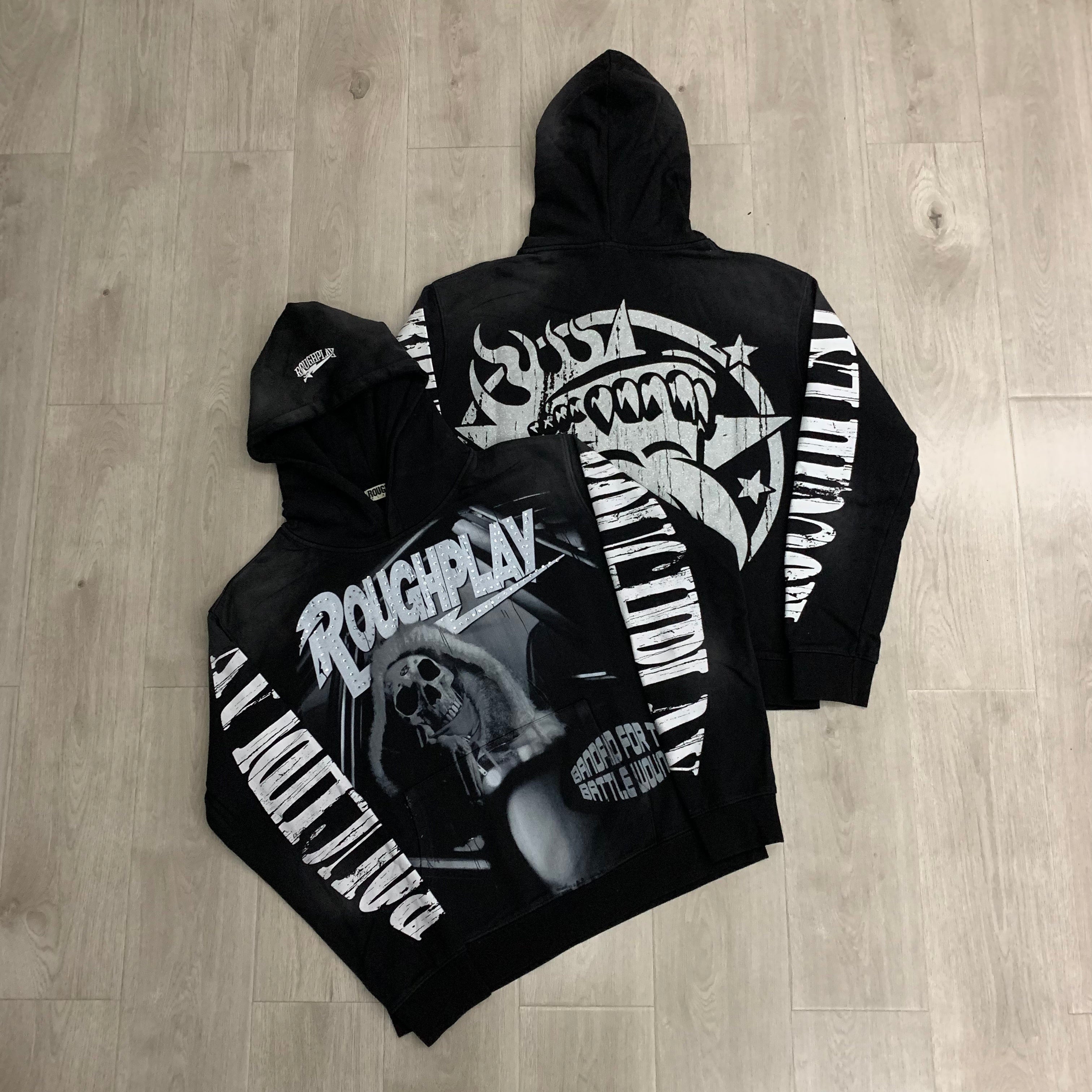 RoughPlay Skeleton Graphic Vintage Hoodie