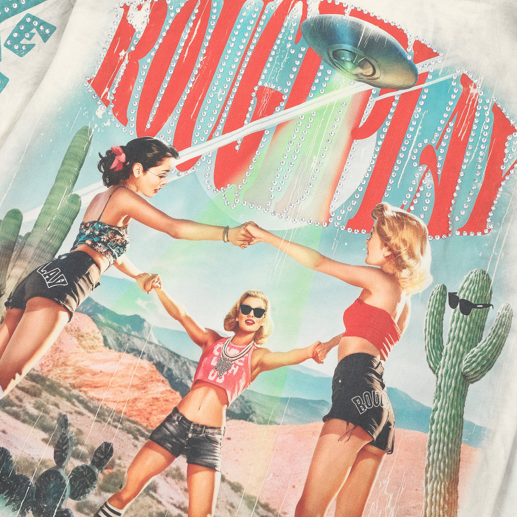 RoughPlay Desert UFO Vintage Graphic Distressed Long Sleeve Tee