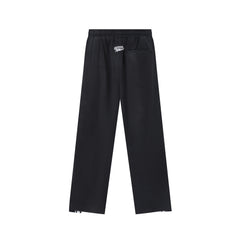 RoughPlay Black Double‑Side White Stripe Straight Leg Sweatpants