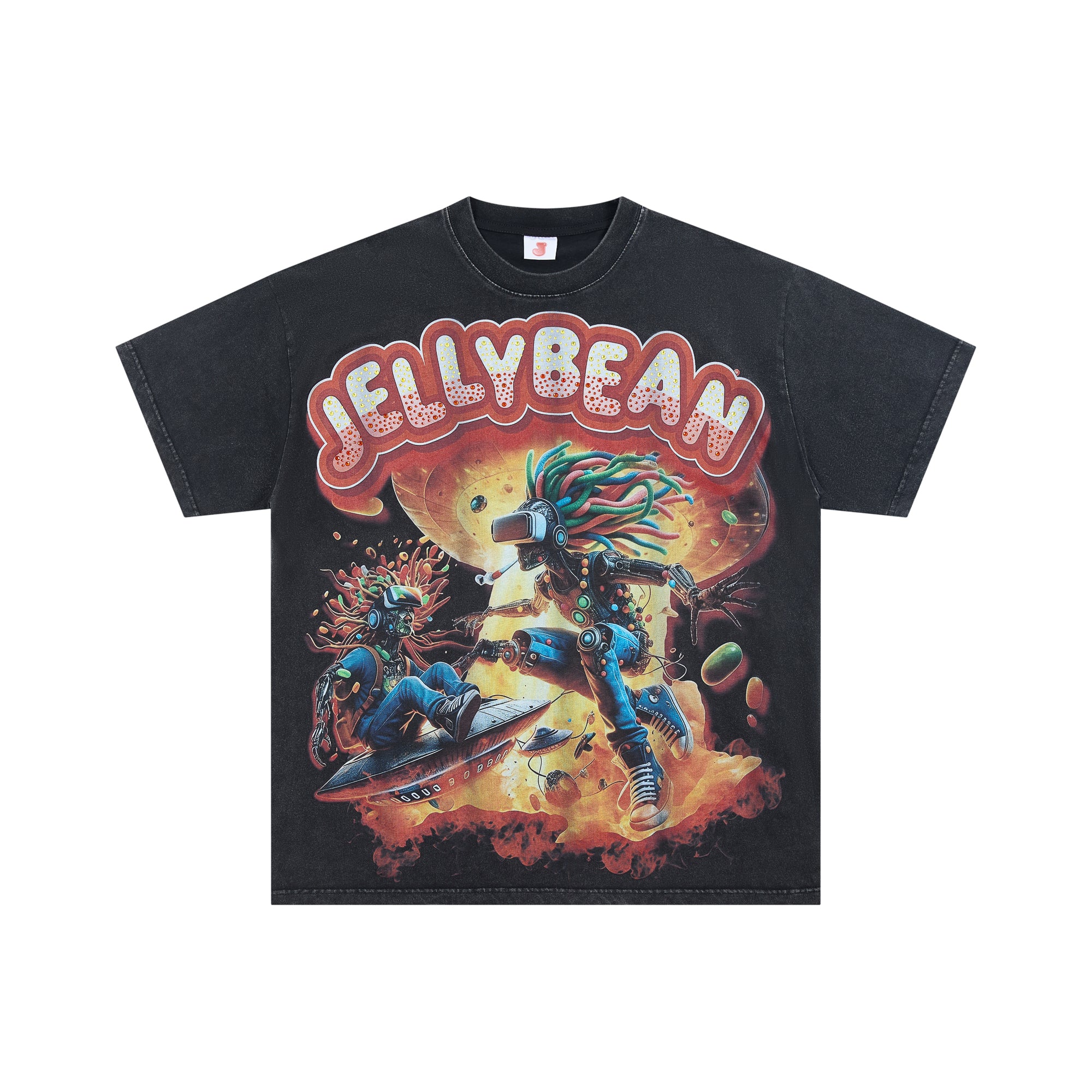 DUAA JELLYBEAN Explosion Skater Character Graphic Short Sleeve Tee