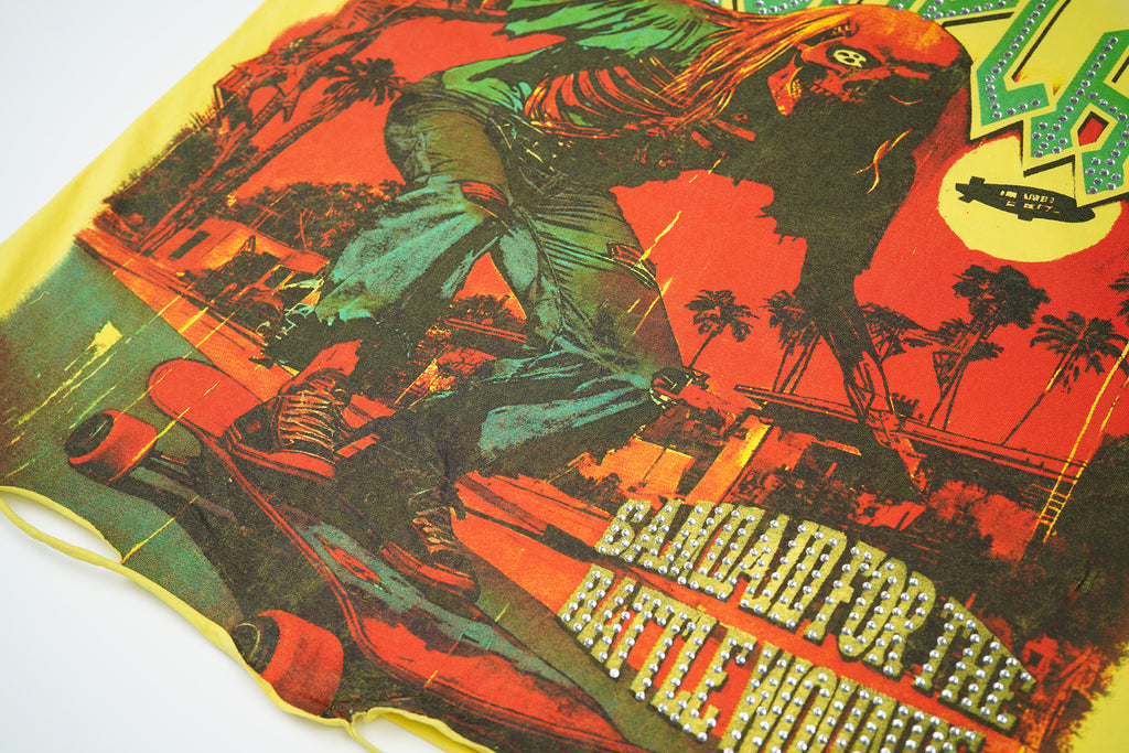 RoughPlay Skate Zombie Graphic Distressed Short‑Sleeve Tee Vintage Streetwear T‑Shirt
