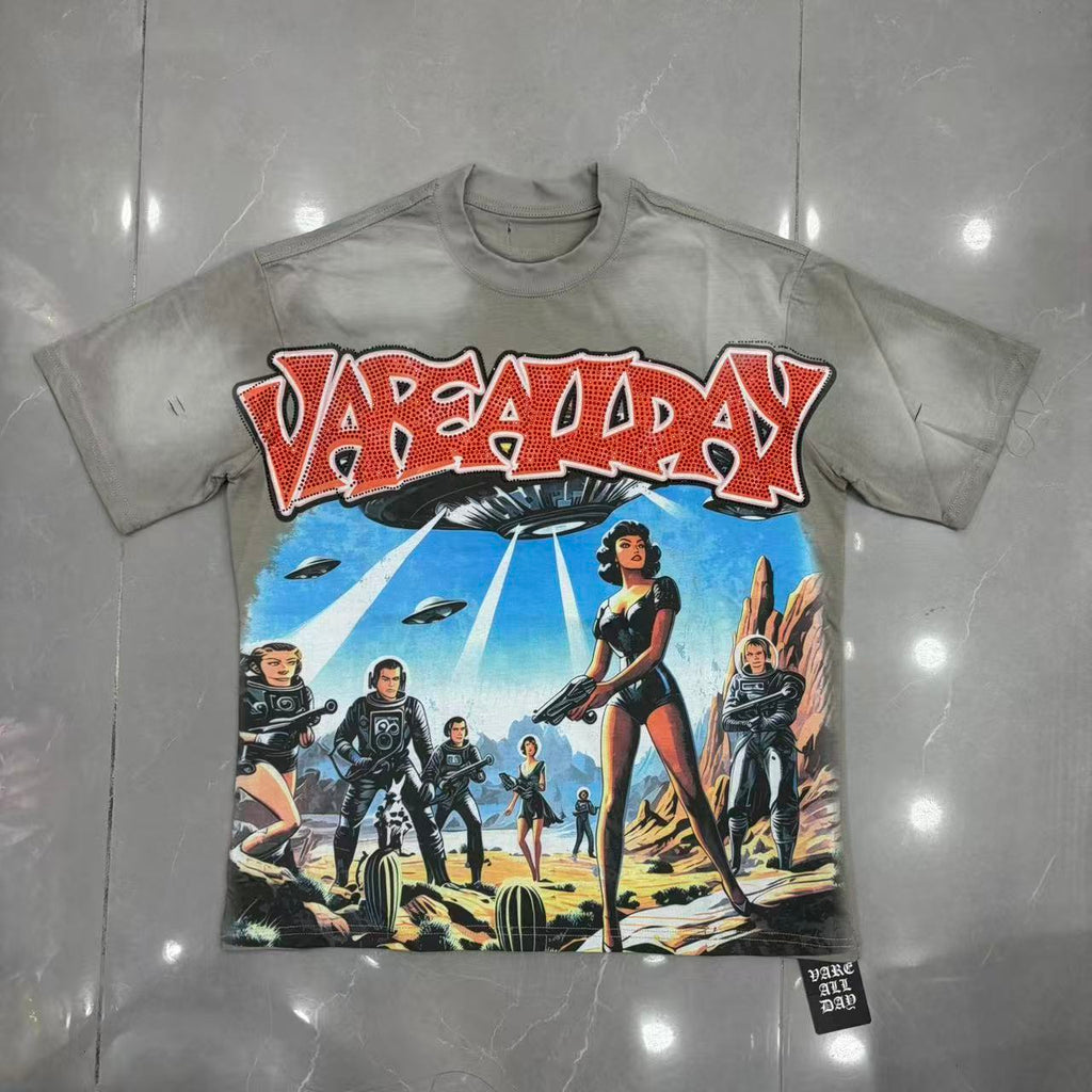 Vareallday Alien UFO Vintage T‑Shirt