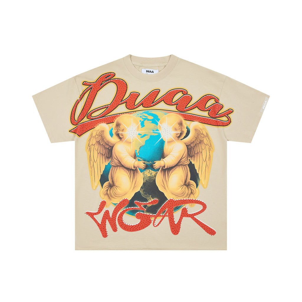 DUAA Wear Angel Earth Vintage Graphic Oversized T‑Shirt