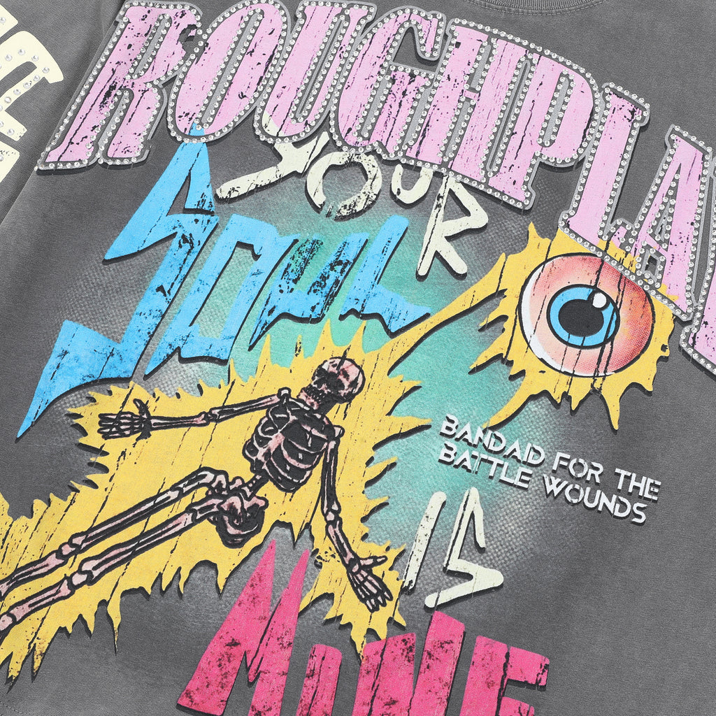 RoughPlay Skeleton Eyeball Graphic Distressed Long Sleeve Tee