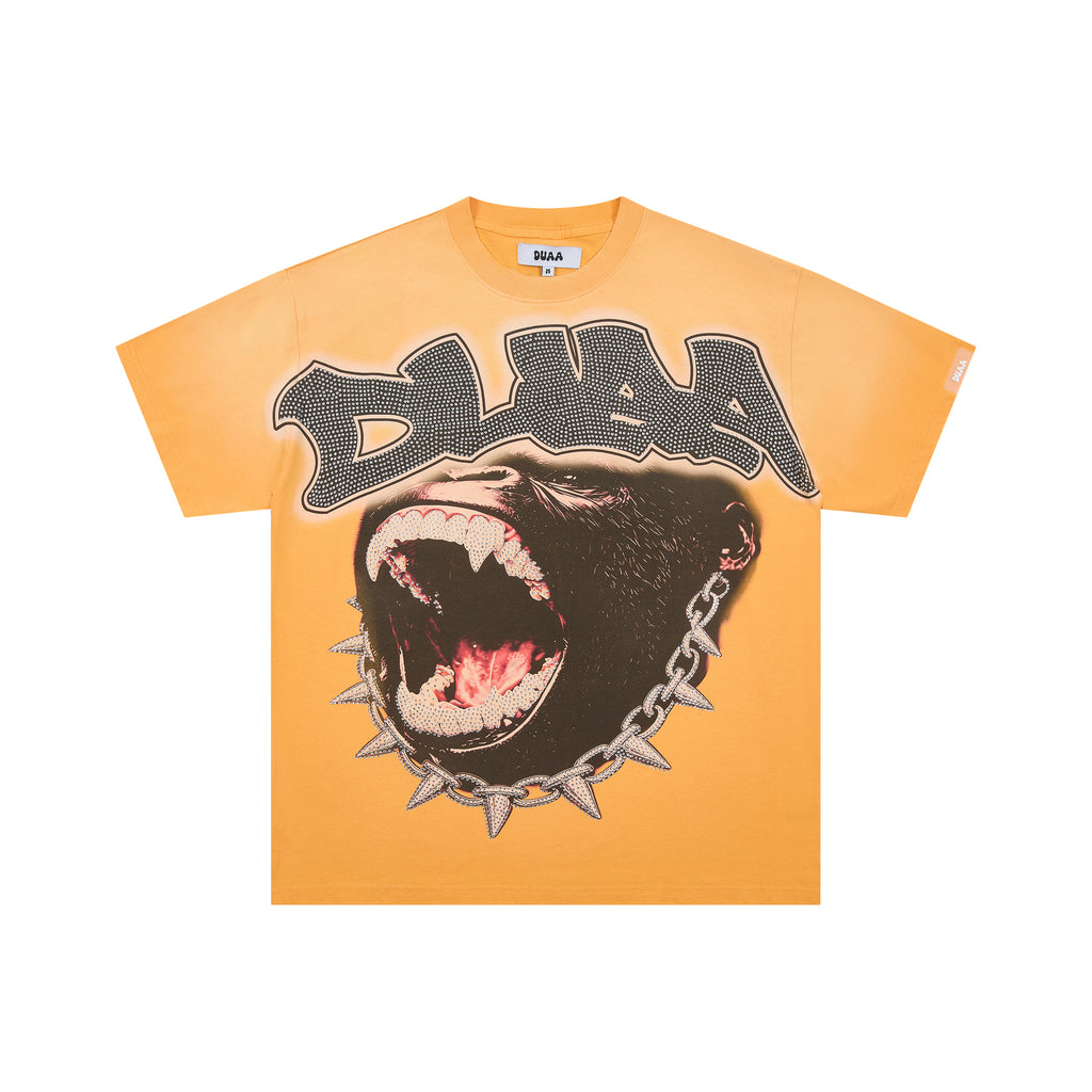 DUAA Gorilla Spiked‑Chain Graphic Short Sleeve Tee