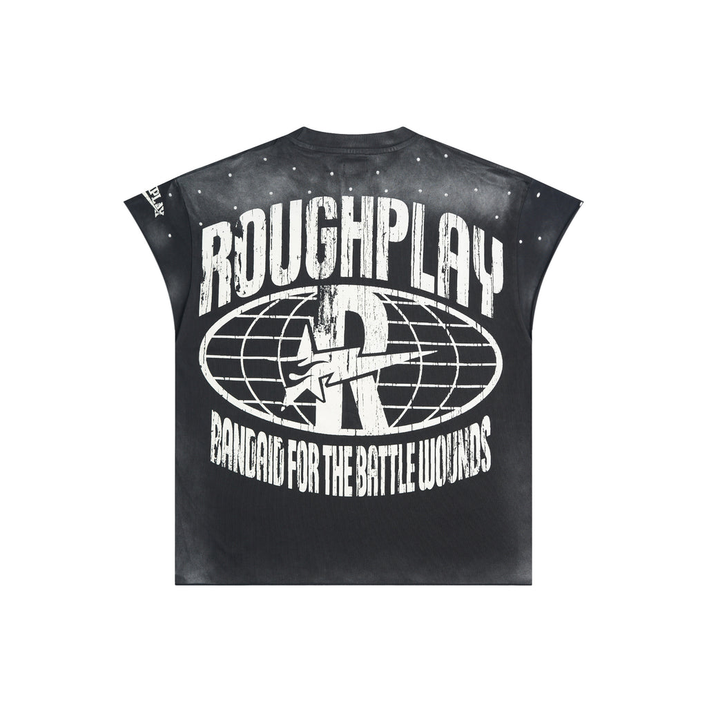 RoughPlay One‑Eyed Monster Graphic Distressed Short‑Sleeve Tee Vintage Streetwear T‑Shirt