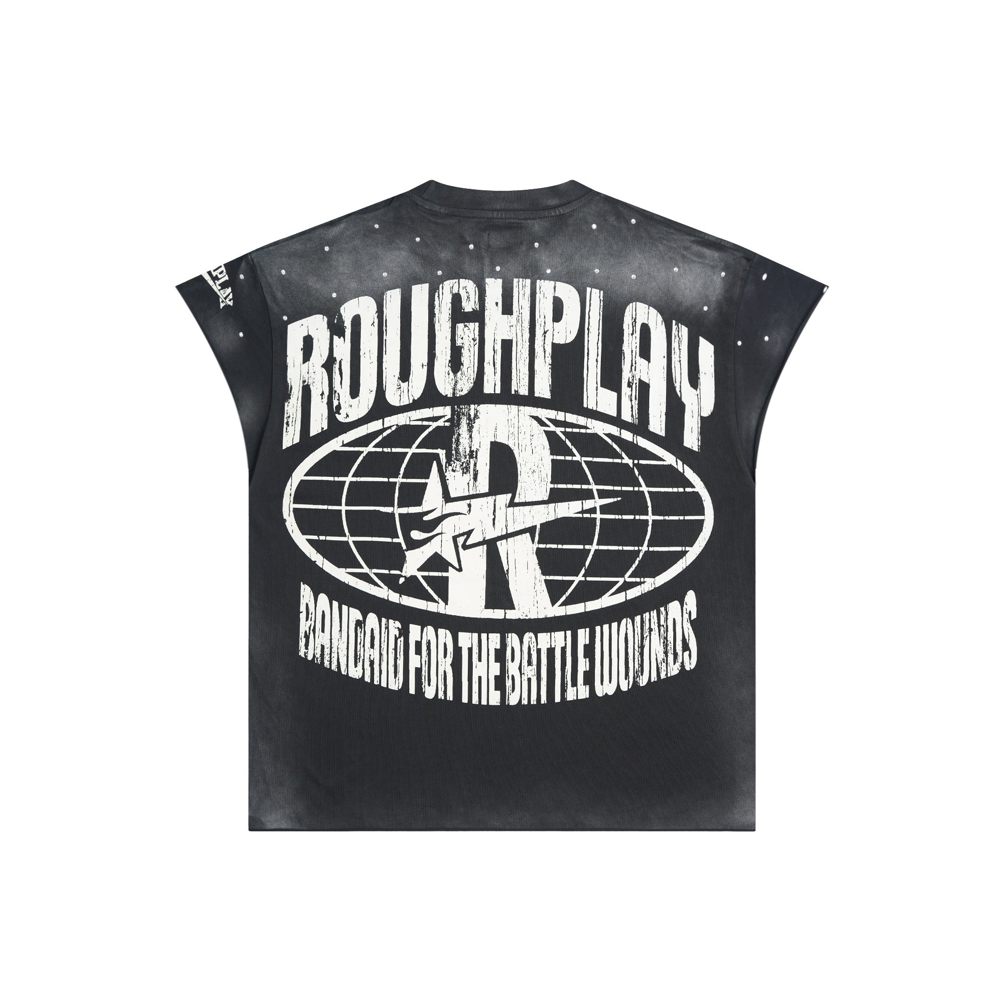 RoughPlay One‑Eyed Monster Graphic Distressed Short‑Sleeve Tee Vintage Streetwear T‑Shirt