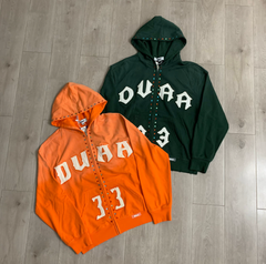 DUAA Orange Studded Varsity Hoodie