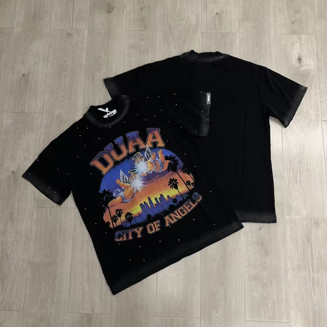 DUAA City Of Angels Sunset Cityscape Vintage Graphic T‑Shirt