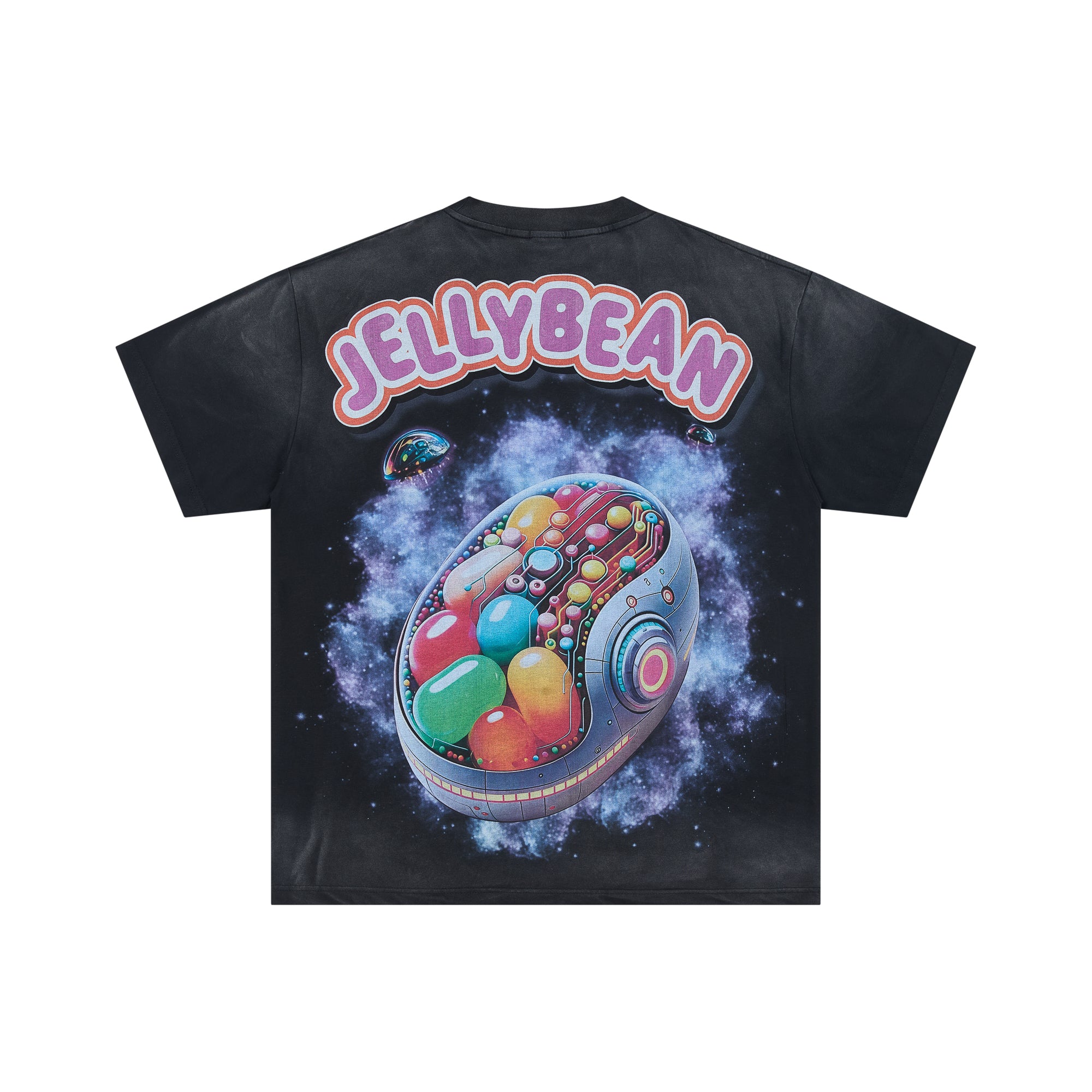 DUAA JELLYBEAN Robot Head Jelly Bean Galaxy Graphic Short Sleeve Tee