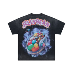JELLYBEAN Robot Head Jelly Bean Galaxy Graphic Short Sleeve Tee