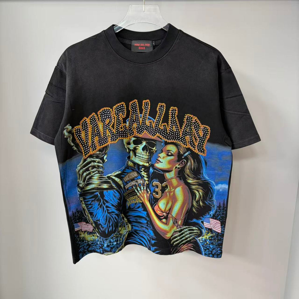 Varecallay Skull Cowboy Western Cropped T‑Shirt
