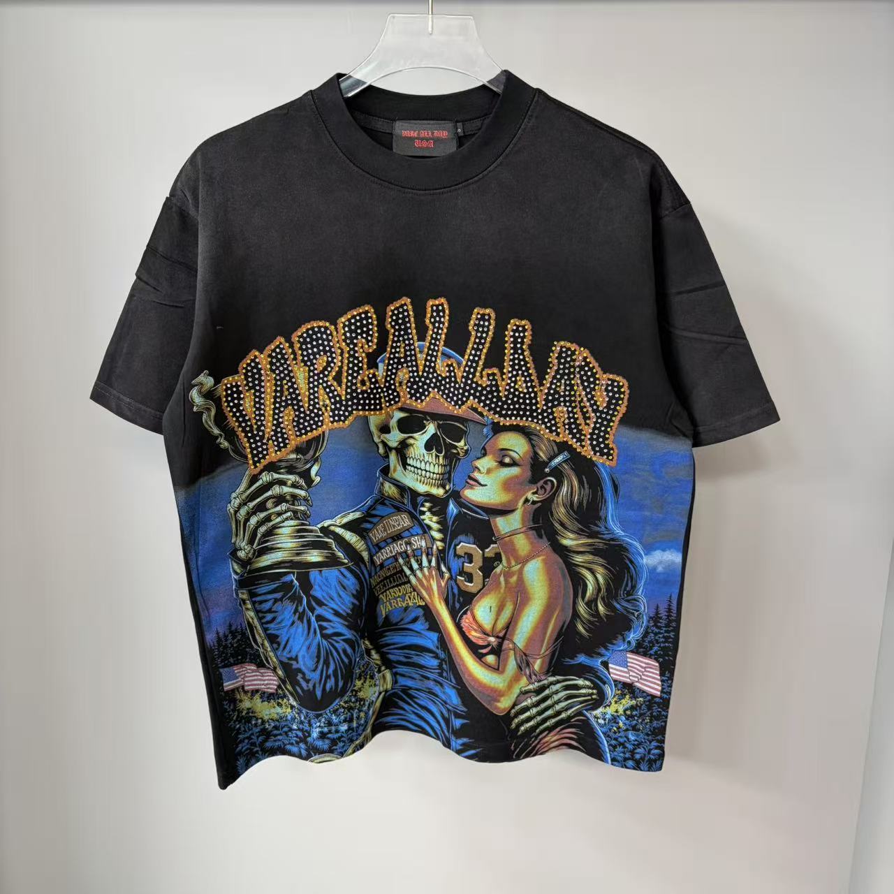 Varecallay Skull Cowboy Western Cropped T‑Shirt