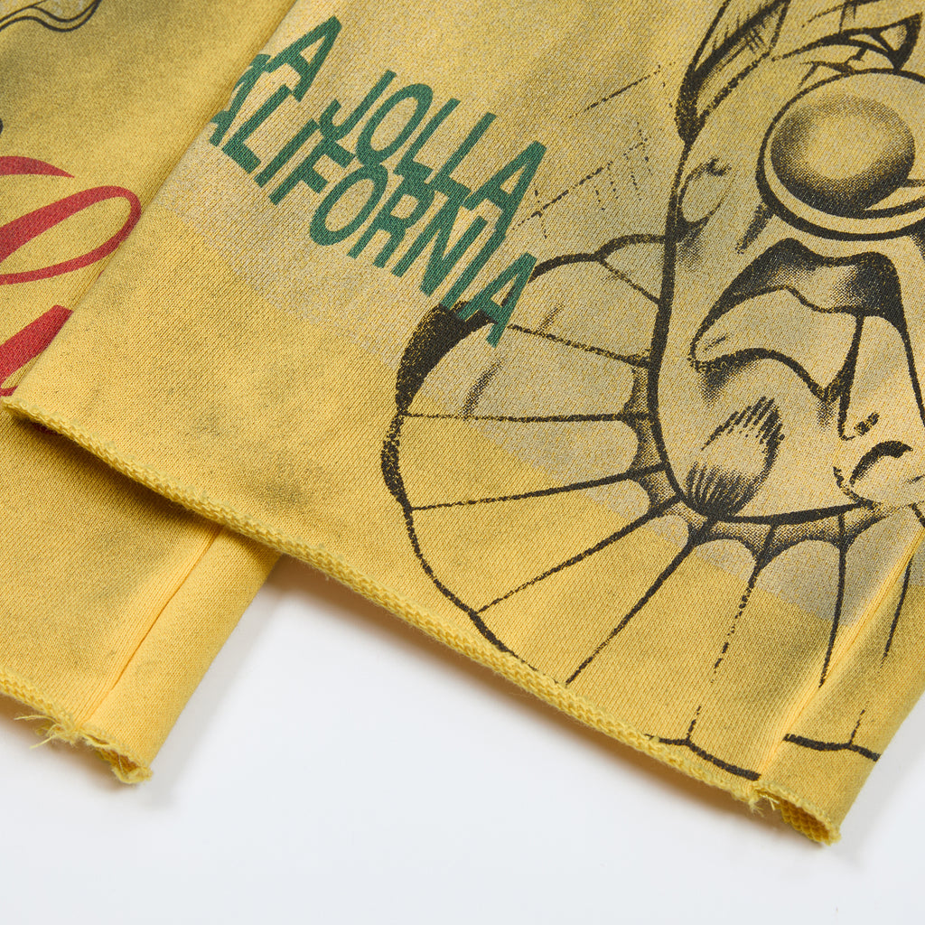 Yellow Vintage Sketch Letter Graphic Wide Leg Pants