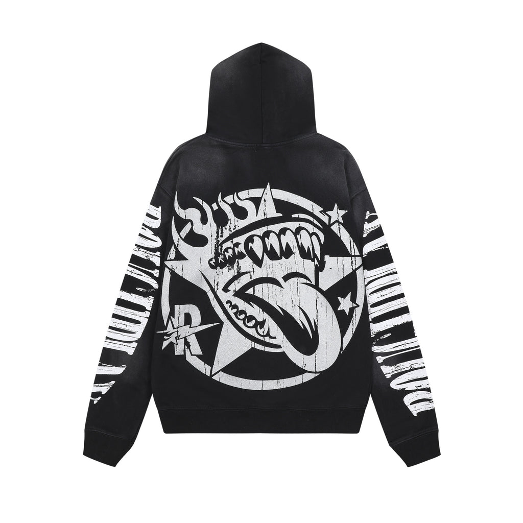 RoughPlay Skeleton Graphic Vintage Hoodie