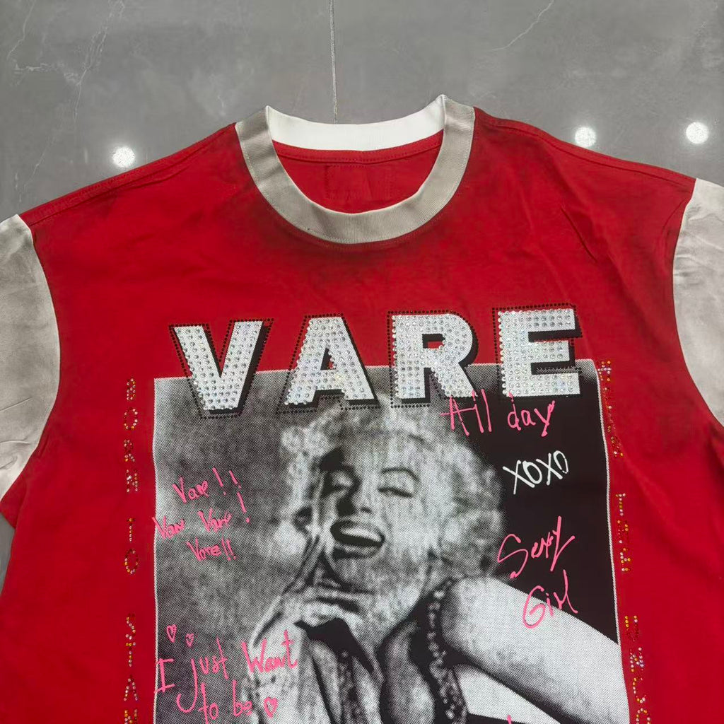 Vareallday Marilyn Monroe Vintage Ringer T‑Shirt