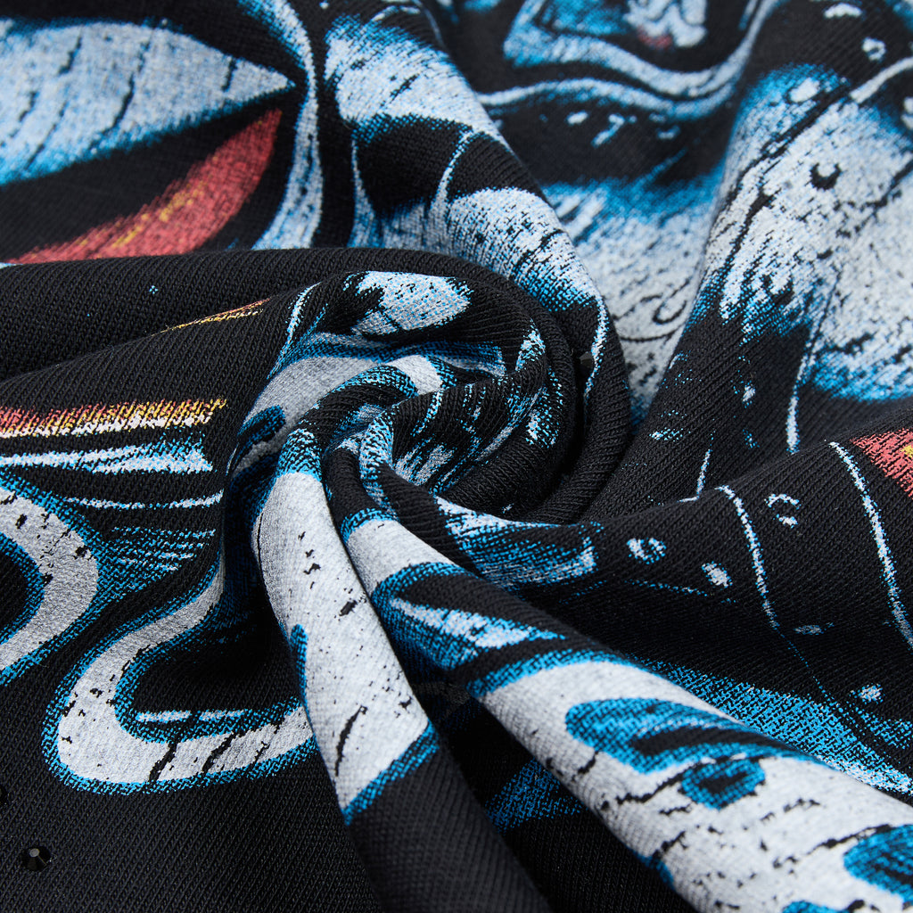 DUAA Rocket Fire Flame Vintage Washed Graphic T‑Shirt