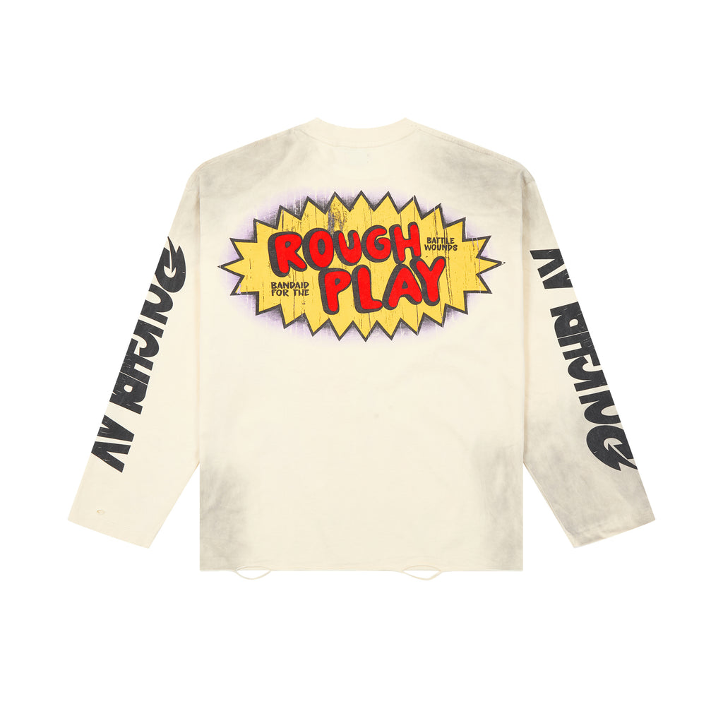 RoughPlay Cartoon Comic Vintage Distressed Long Sleeve Tee