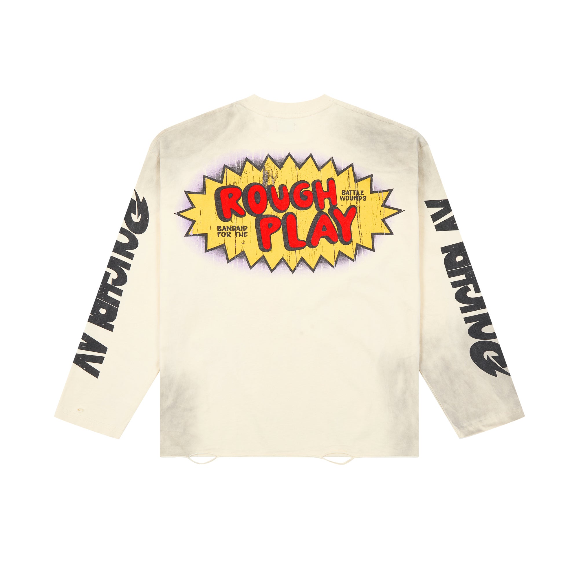 RoughPlay Cartoon Comic Vintage Distressed Long Sleeve Tee