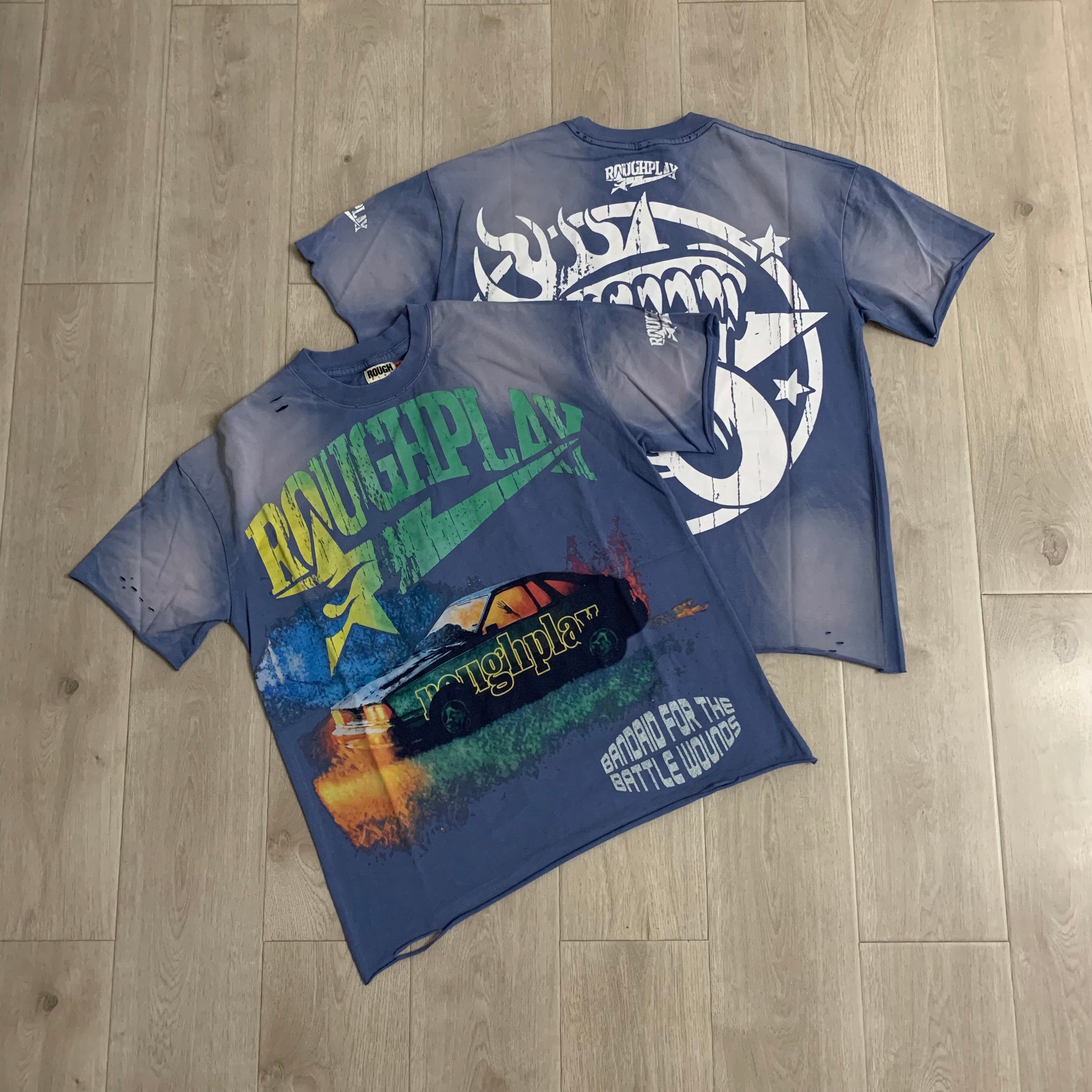 DUAA Roughplay Vintage Race Car Distressed Graphic Short Sleeve Tee