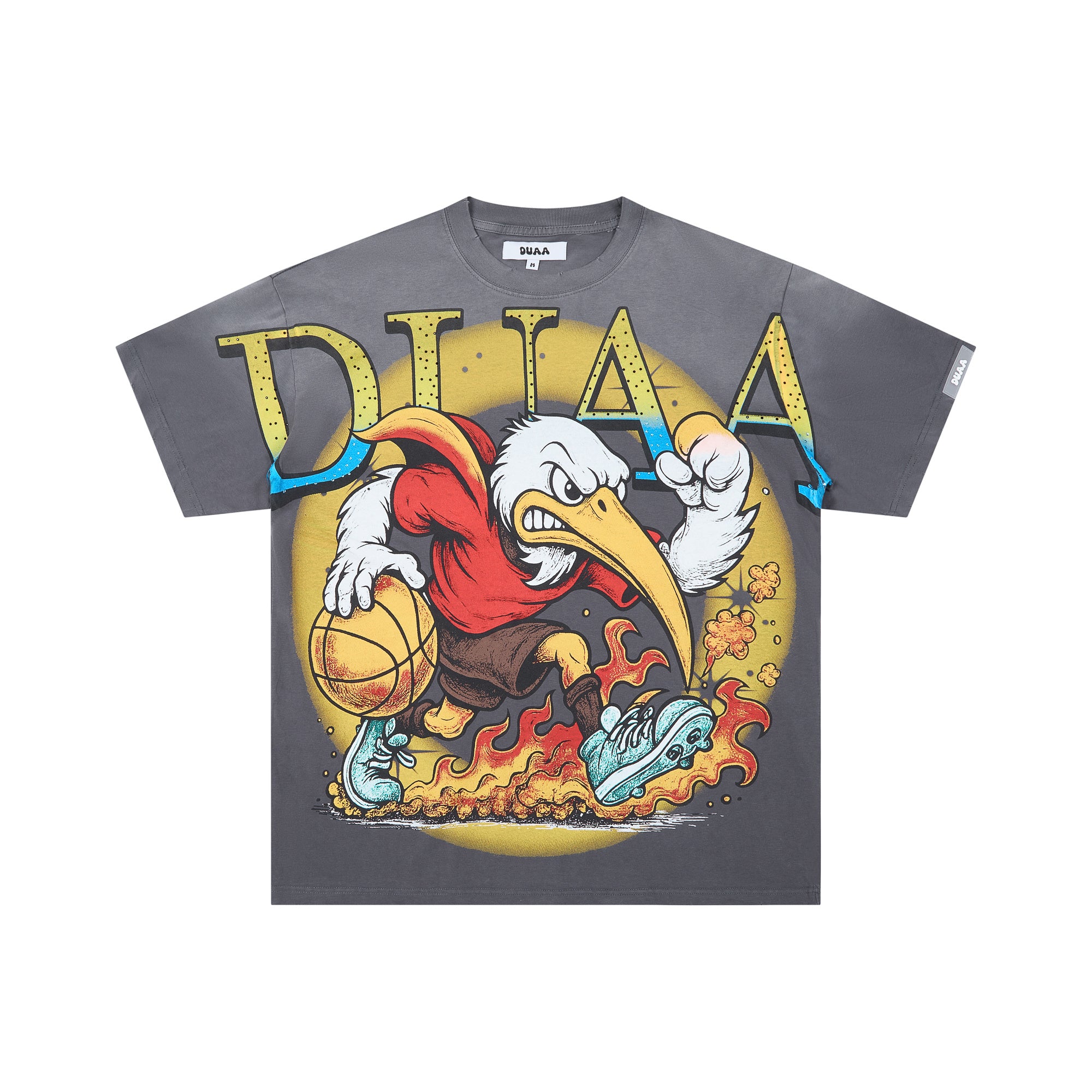 DUAA Eagle Basketball Cartoon Vintage Graphic T‑Shirt