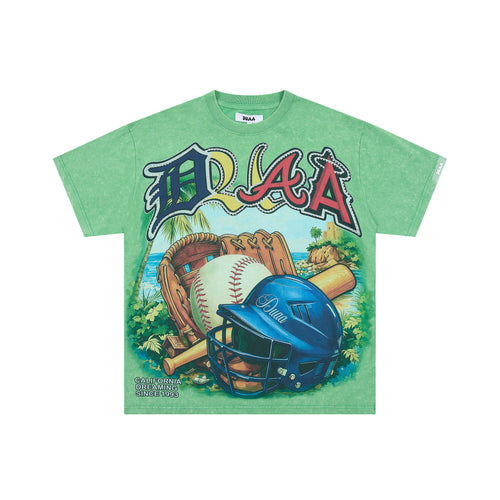 DUAA Baseball Tropical Scenery Graphic Short Sleeve Tee