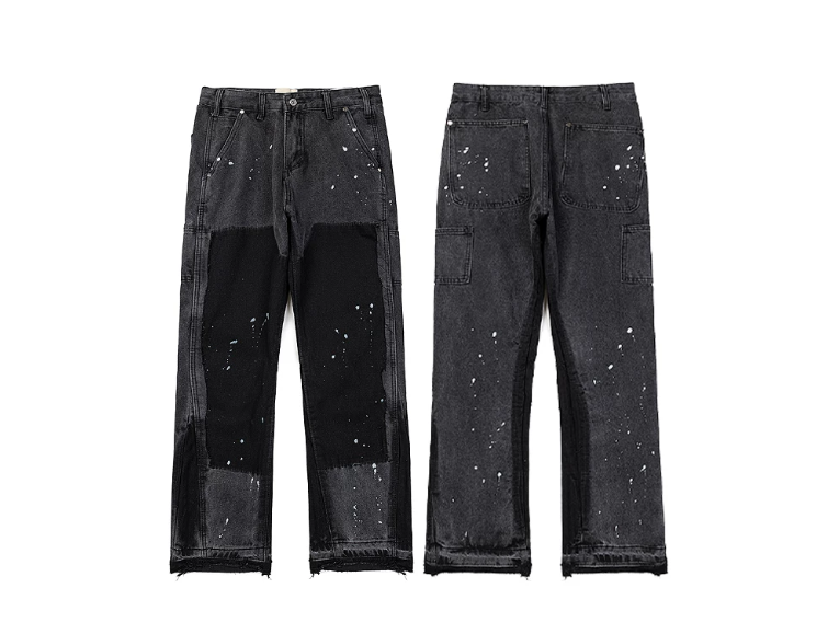 Gallery Dept. Black Reworked Cargo Denim