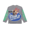 RoughPlay Flame Portrait Vintage Distressed Long Sleeve Tee