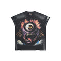 RoughPlay One‑Eyed Monster Graphic Distressed Short‑Sleeve Tee Vintage Streetwear T‑Shirt