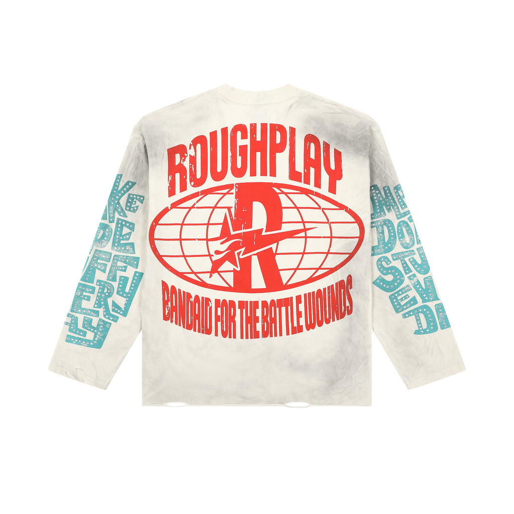 RoughPlay Desert UFO Vintage Graphic Distressed Long Sleeve Tee
