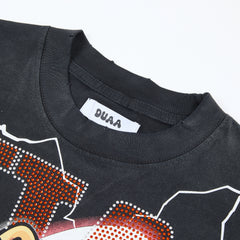 DUAA Boxing Bulldog Lightning Vintage Graphic Oversized T‑Shirt