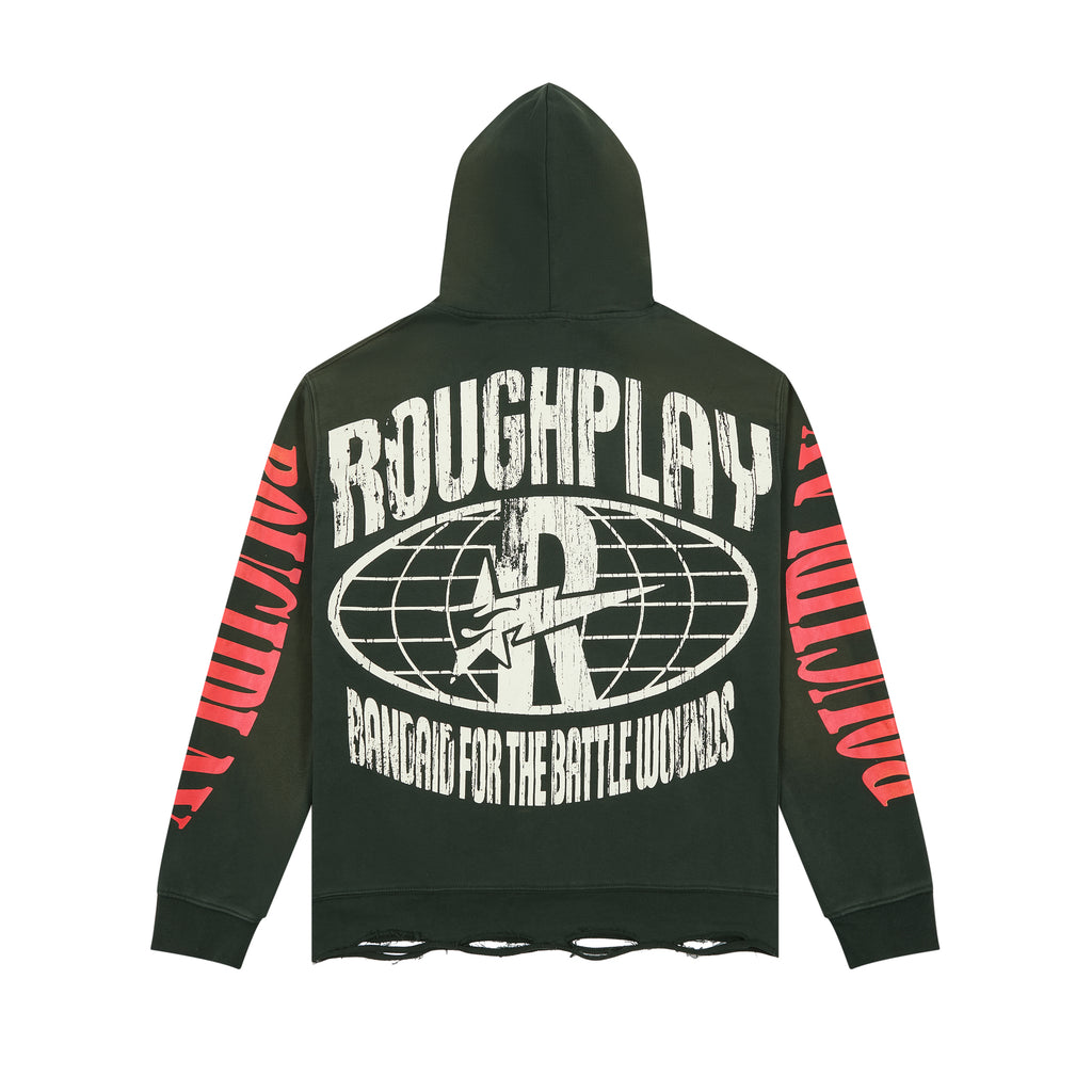 RoughPlay Skull Graphic Distressed Vintage Hoodie