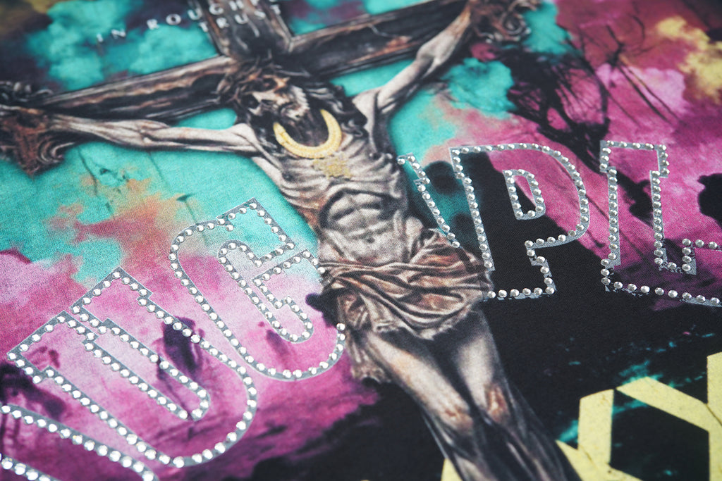 RoughPlay Cross Religious Art Graphic Distressed Sleeveless Tee Vintage Streetwear Tank Top