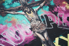 RoughPlay Cross Religious Art Graphic Distressed Sleeveless Tee Vintage Streetwear Tank Top