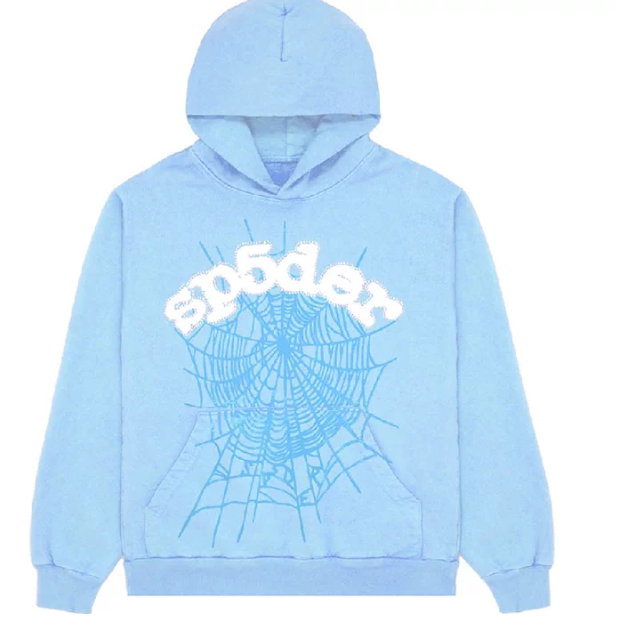 Sp5der Worldwide Web Hoodie in Baby Blue