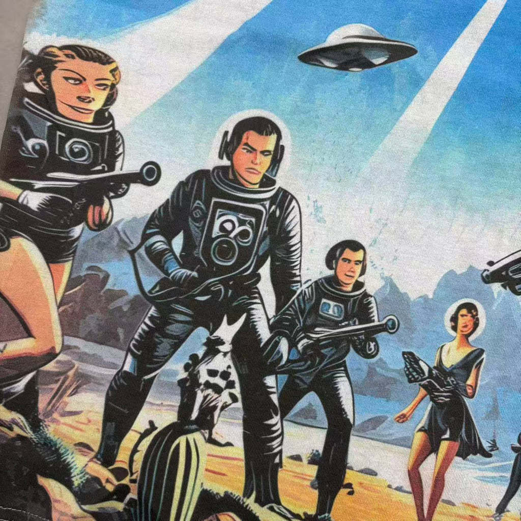 Vareallday Alien UFO Vintage T‑Shirt