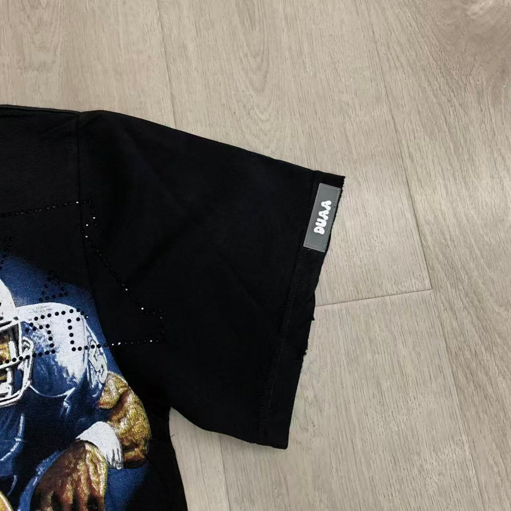 DUAA American Football Players Collage Vintage Graphic T‑Shirt