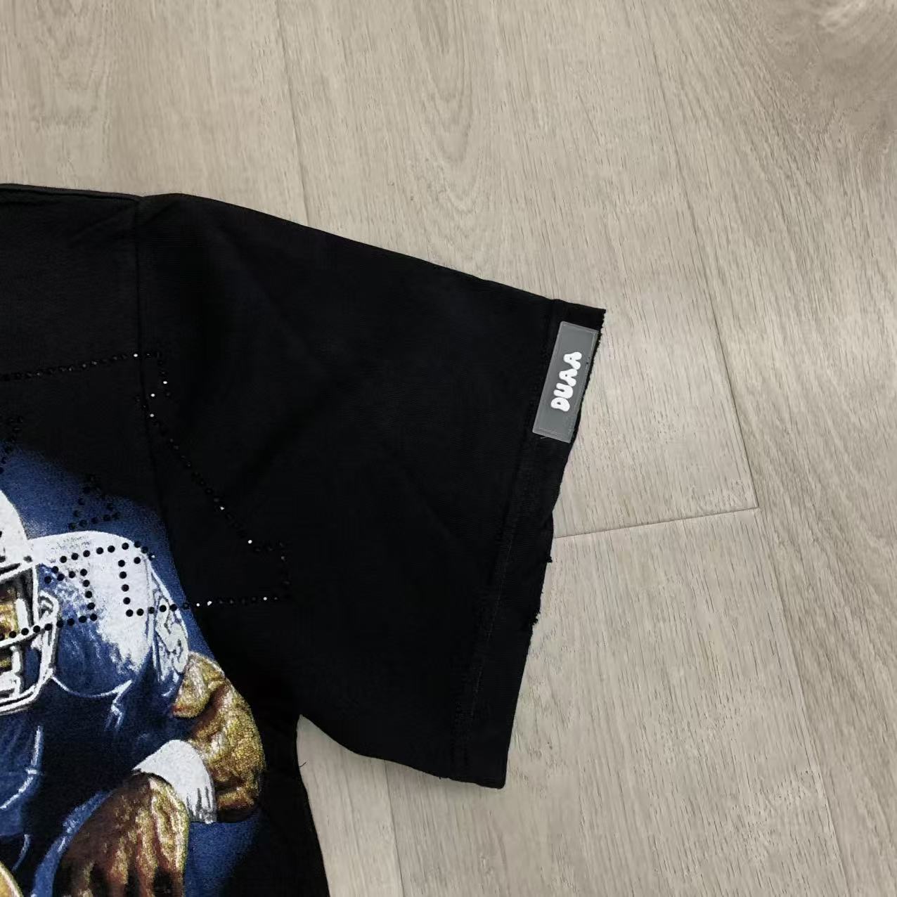 DUAA American Football Players Collage Vintage Graphic T‑Shirt