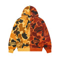 RoughPlay Split‑Tone Camo Print Zip‑Up Vintage Hoodie