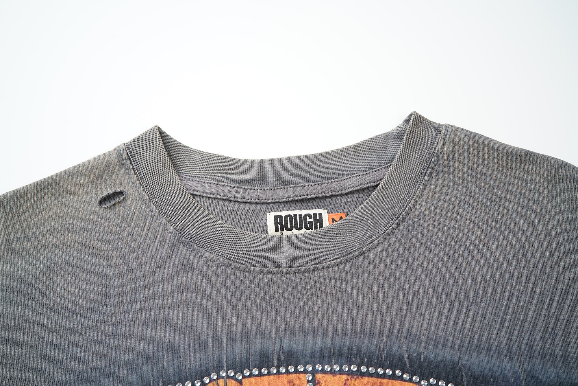 RoughPlay Urban Figure Explosion Scene Graphic Distressed Short‑Sleeve Tee Vintage Streetwear T‑Shirt