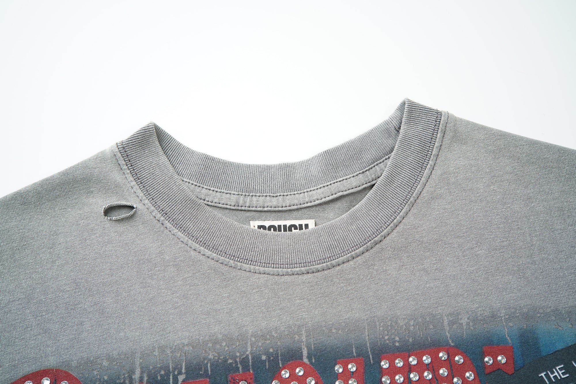 RoughPlay Clown Mask Dice Graphic Distressed Short‑Sleeve Tee Vintage Streetwear T‑Shirt