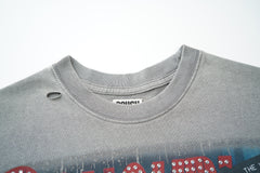 RoughPlay Clown Mask Dice Graphic Distressed Short‑Sleeve Tee Vintage Streetwear T‑Shirt