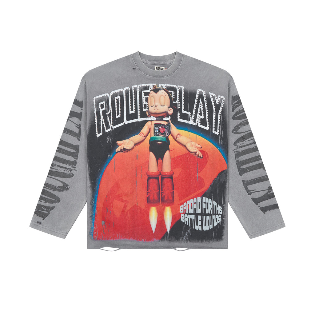 RoughPlay Astro Boy Vintage Distressed Long Sleeve Tee