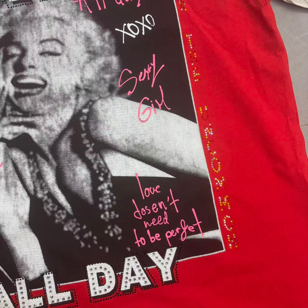Vareallday Marilyn Monroe Vintage Ringer T‑Shirt