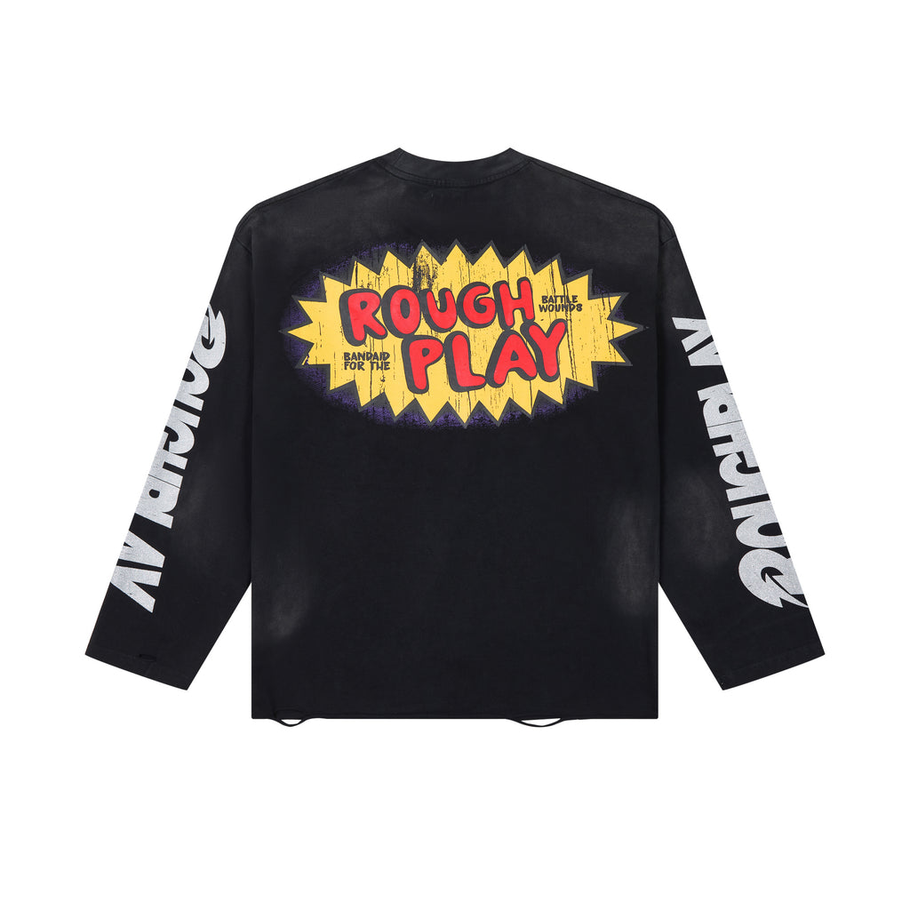 RoughPlay Cartoon Graffiti Vintage Distressed Long Sleeve Tee
