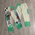 Vare All Day Green Tie‑Dye Graphic Wide Leg Pants