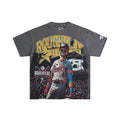 RoughPlay Skeleton Baseball Player Graphic Distressed Short‑Sleeve Tee Vintage Streetwear T‑Shirt